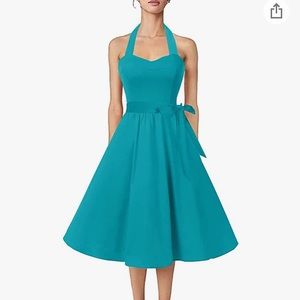 Retro 50s Inspired Halter Cocktail Dress